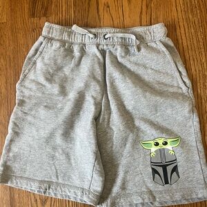Hanna Andersson Baby Yoda Star Wars Gray Cotton Blend Shorts